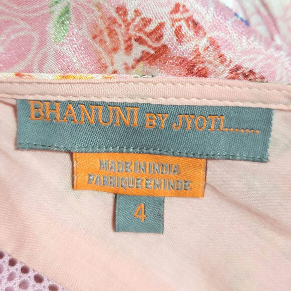 Anthropologie Bhanuni By Jhoti Yuko Floral Halter Dress Beaded Pink Blue Maxi 4 - Picture 14 of 16